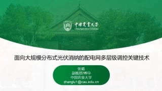 中国农业大学PPT：面向大规模分布式光伏消纳的配电网多层级调控关键技术.pdf