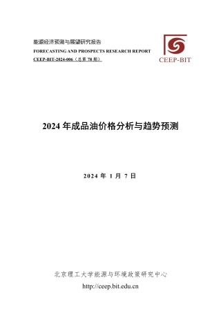 2024年成品油价格分析与趋势预测报告-北京理工大学.pdf