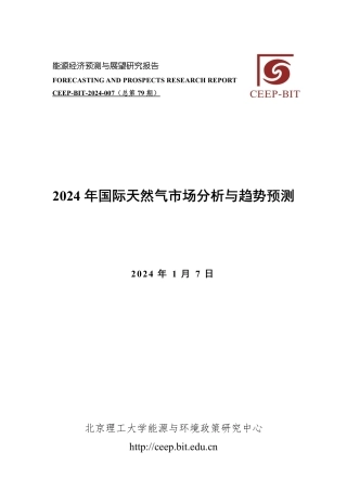 2024年国际天然气市场分析与趋势预测--北京理工大.pdf