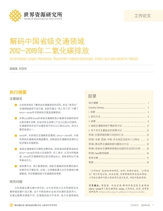 解码中国省级交通领域2012—2019年二氧化碳排放--世界能源研究所.pdf
