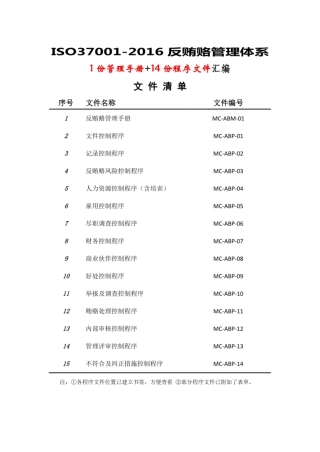 ISO37001-2016反贿赂管理体系手册与全套程序文件汇编.pdf