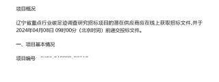【招标】碳足迹449.4万-辽宁省重点行业碳足迹调查研究.pdf