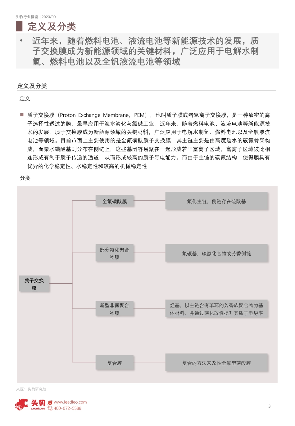 头豹：2023年中国质子交换膜行业概览（摘要版）_第3页