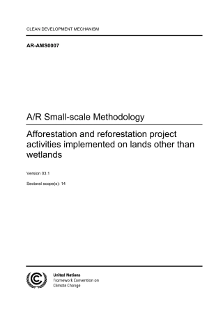AR-AMS0007 3.1版本除湿地外的造林和再造林项目活动方法学