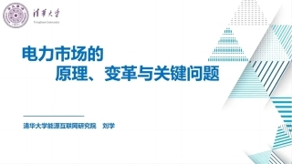 刘学：电力市场的原理、变革与关键问题
