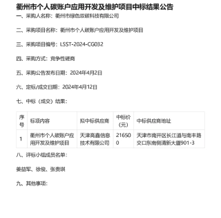 【招中标】2023年度重点企业碳排放报告核复查服务项目招标公告等批量碳服务招标与中标公示信息