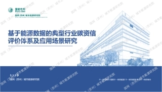 基于能源数据的典型行业碳资信评价体系及应用场景研究-城研院