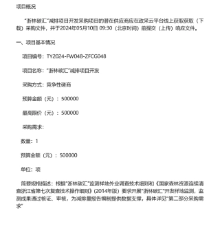 【招标】碳汇50万- “浙林碳汇”减排项目开发的竞争性磋商公告