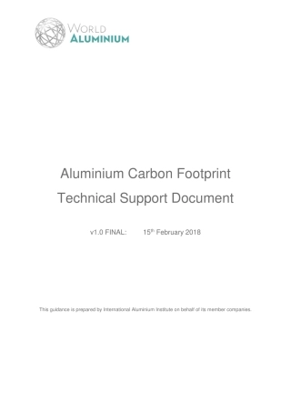铝工业碳足迹技术支持文件（英文版）—国际铝协