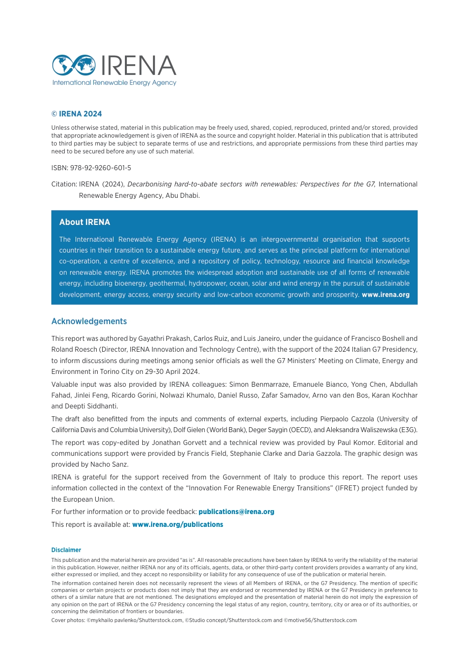 2024用可再生能源实现难以减排的行业脱碳：七国集团的展望（英）-IRENA_第2页