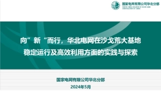 国家电网有限公司华北分部 刘一民：向“新”而行，华北电网在沙戈荒大基地稳定运行及高效利用方面的实践与探索