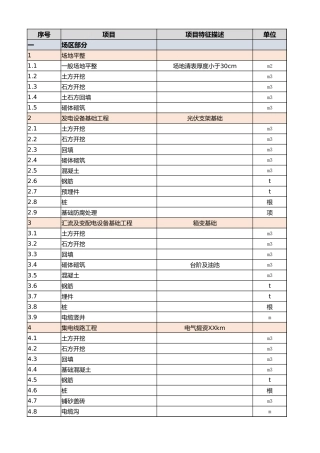 新能源项目建筑工程-工程量清单