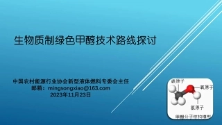 生物质制绿色甲醇技术路线探讨