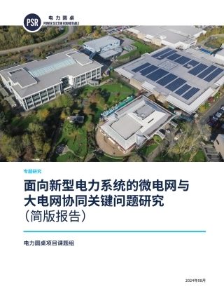 2024面向新型电力系统的微电网与大电网协同关键问题研究报告