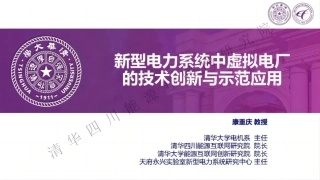 新型电力系统中虚拟电厂的技术创新与示范应用