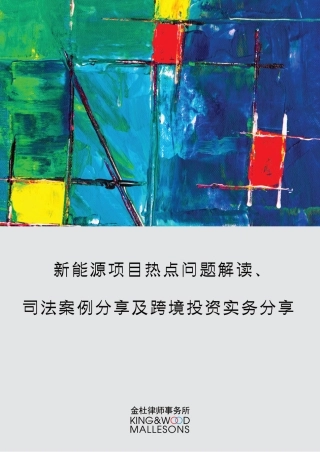新能源项目热点问题解读、司法案例分享及跨境投资实务分享