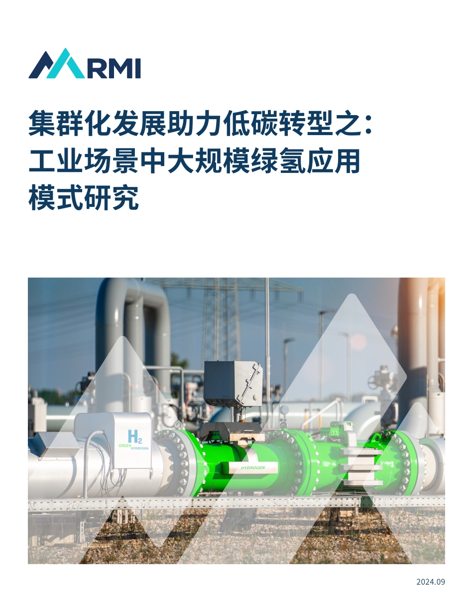 集群化发展助力低碳转型之：工业场景中大规模绿氢应用模式研究_第1页