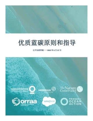 优质蓝碳原则和指导