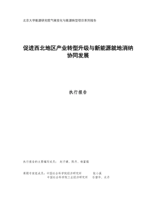 促进西北地区产业转型升级与新能源就地消纳协同发展