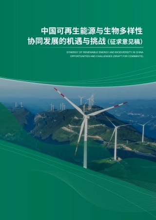 中国可再生能源与生物多样性协同发展的机遇与挑战