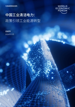 2024年中国工业清洁电力：政策引领工业能源转型白皮书