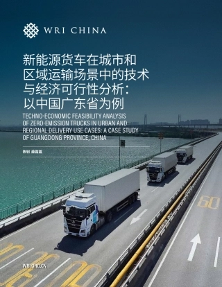 新能源货车在城市和区域运输场景中的技术与经济可行性分析： 以中国广东省为例