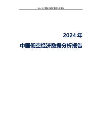 2024年中国低空经济数据分析报告