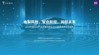 2024中国AIEV产业年度回顾及2025趋势洞察研究报告