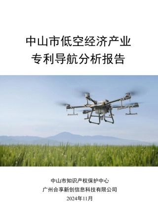 中山市低空经济产业专利导航分析报告