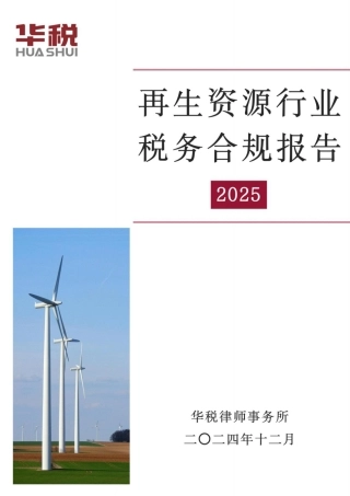 再生资源行业税务合规报告（2025）