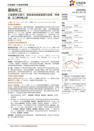 天风证券：基础化工：加快清洁低碳氢替代应用，丙烯酸、乙二醇价格上涨