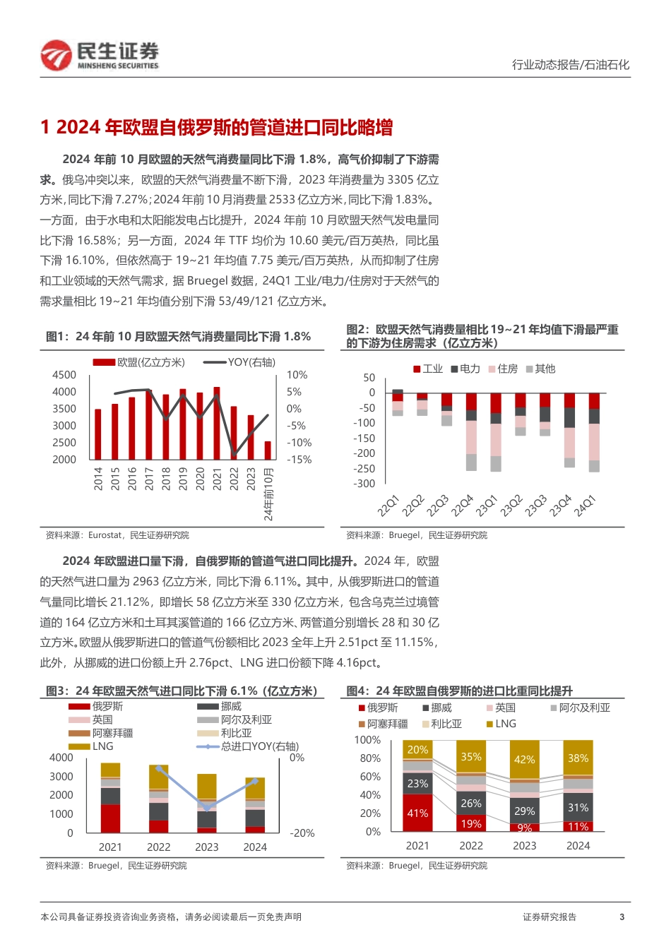 民生证券：天然气行业系列研究之一：乌克兰停止俄罗斯过境天然气，影响几何？_第3页