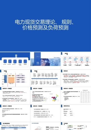 104页PPT：电力现货交易理论、规则、价格预测及负荷预测