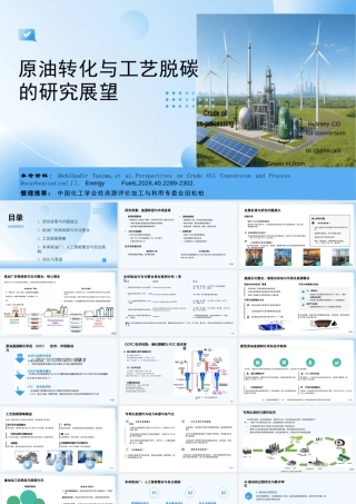 中国化工学会PPT：原油转化与工艺脱碳的研究展望