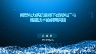 62页PPT：新型电力系统目标下虚拟电厂与储能技术的创新突破
