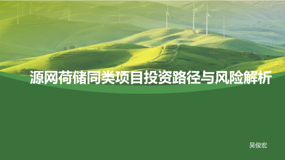 PPT：源网荷储同类项目投资路径与风险解析_第1页