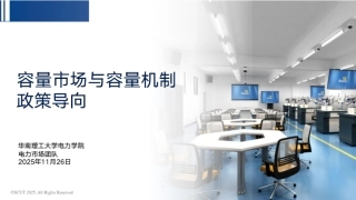 华南理工大学63页PPT：容量市场与容量机制政策导向