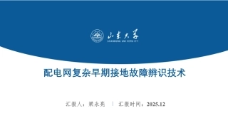 山东大学PPT：配电网复杂早期接地故障辨识技术