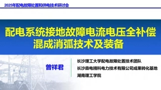 长沙理工大学PPT：配电系统接地故障电流电压全补偿混成消弧技术及装备